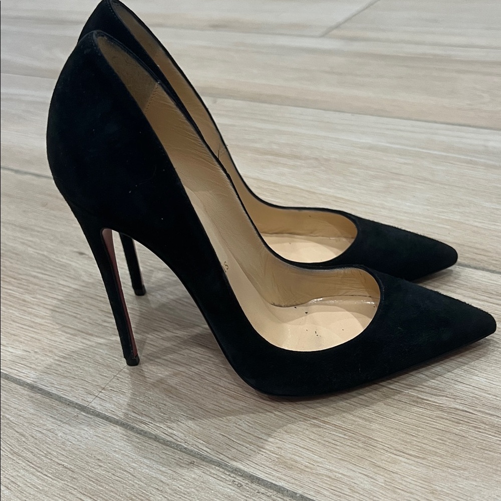 Christian Louboutin Black Suede Heels